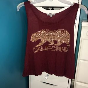 California burgundy tank top